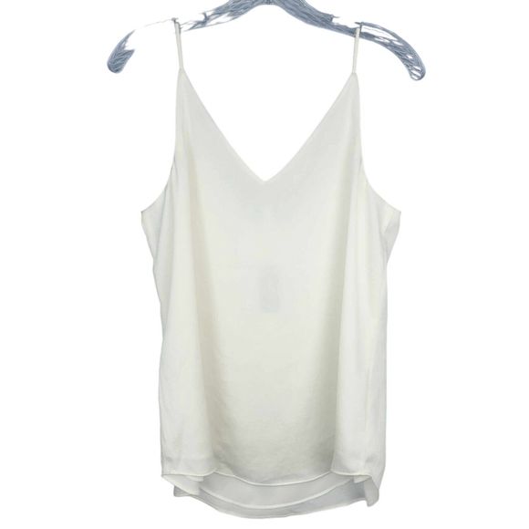 NWT Express Women's Ivory V-Neck Tank Top Spaghetti Straps Size Medium - Picture 1 of 7